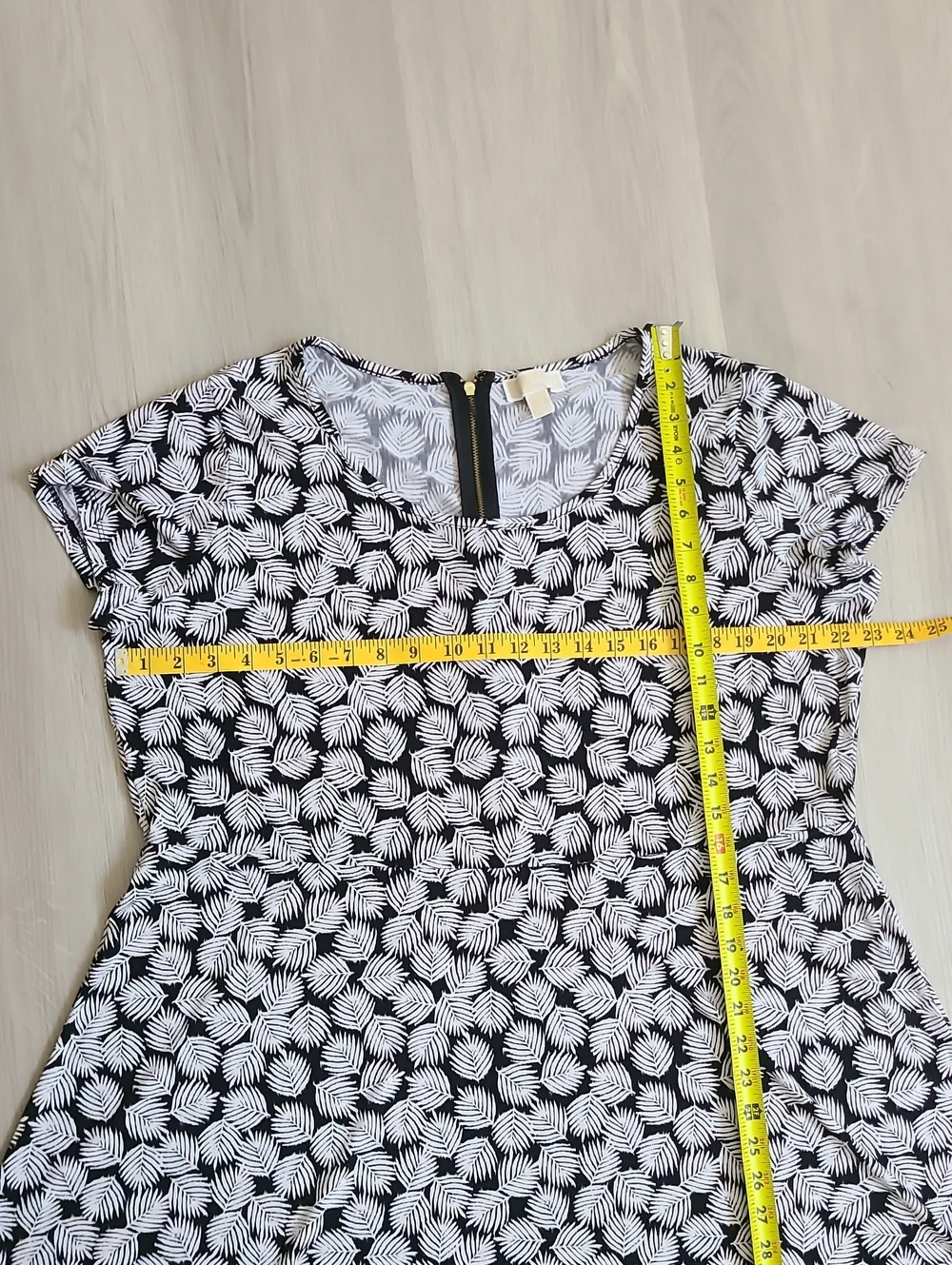 Michael Kors Black White Floral A-Line Dress Fit & Flare Plus Size 3x Leaves